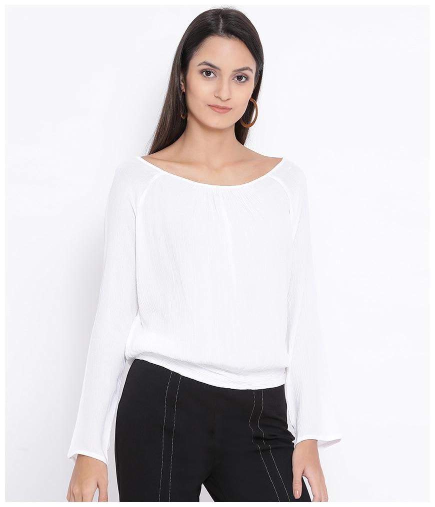 

Oxolloxo Women Solid A-line top - White