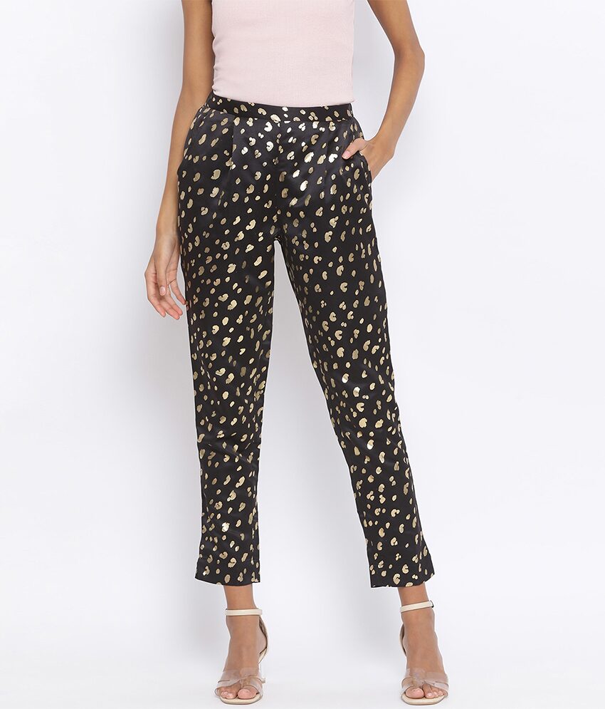 

Oxolloxo Women Polyester Printed Black Pant