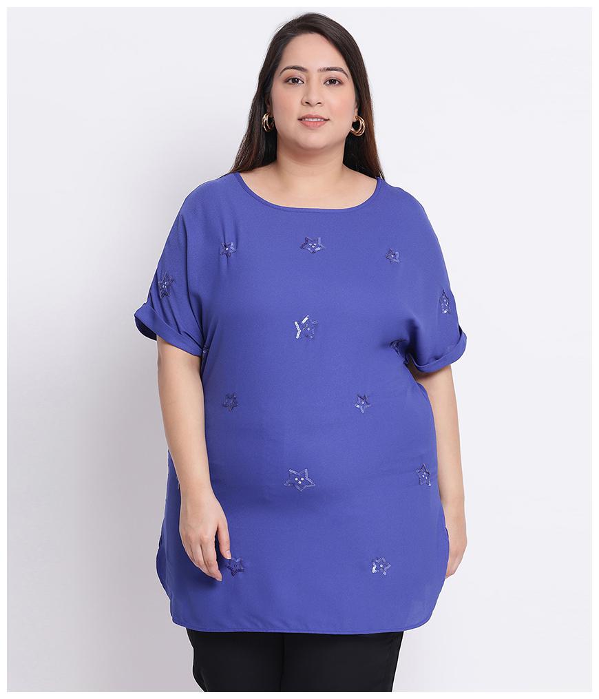 

Oxolloxo Women Polyester Printed Blue Top