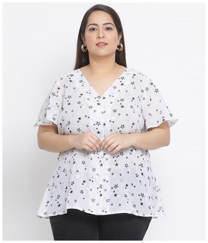 

Oxolloxo Women Printed Regular top - Black