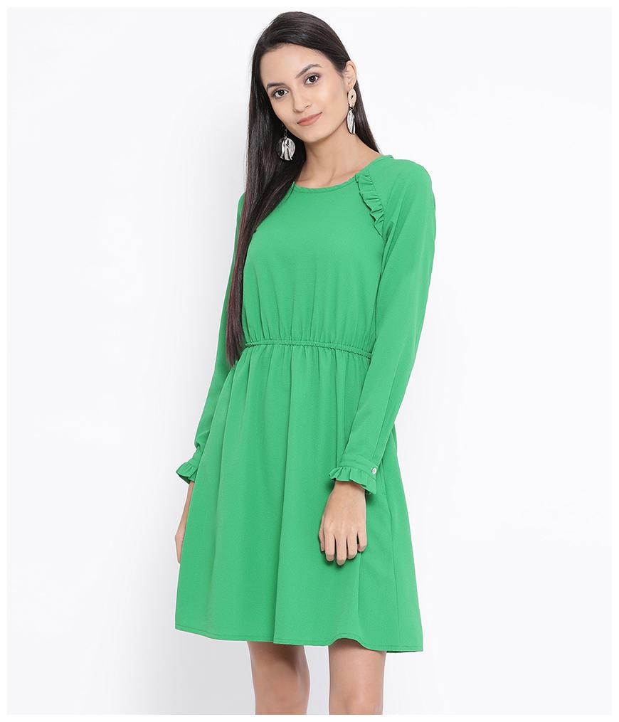 

Oxolloxo Green Solid A-line dress