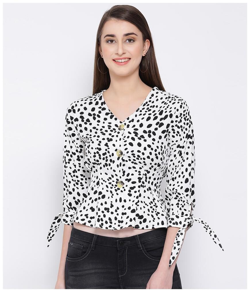 

Oxolloxo Women Printed A-line top - White