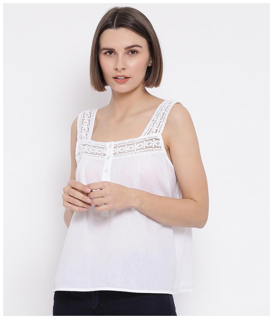 

Oxolloxo Women Solid A-line top - White