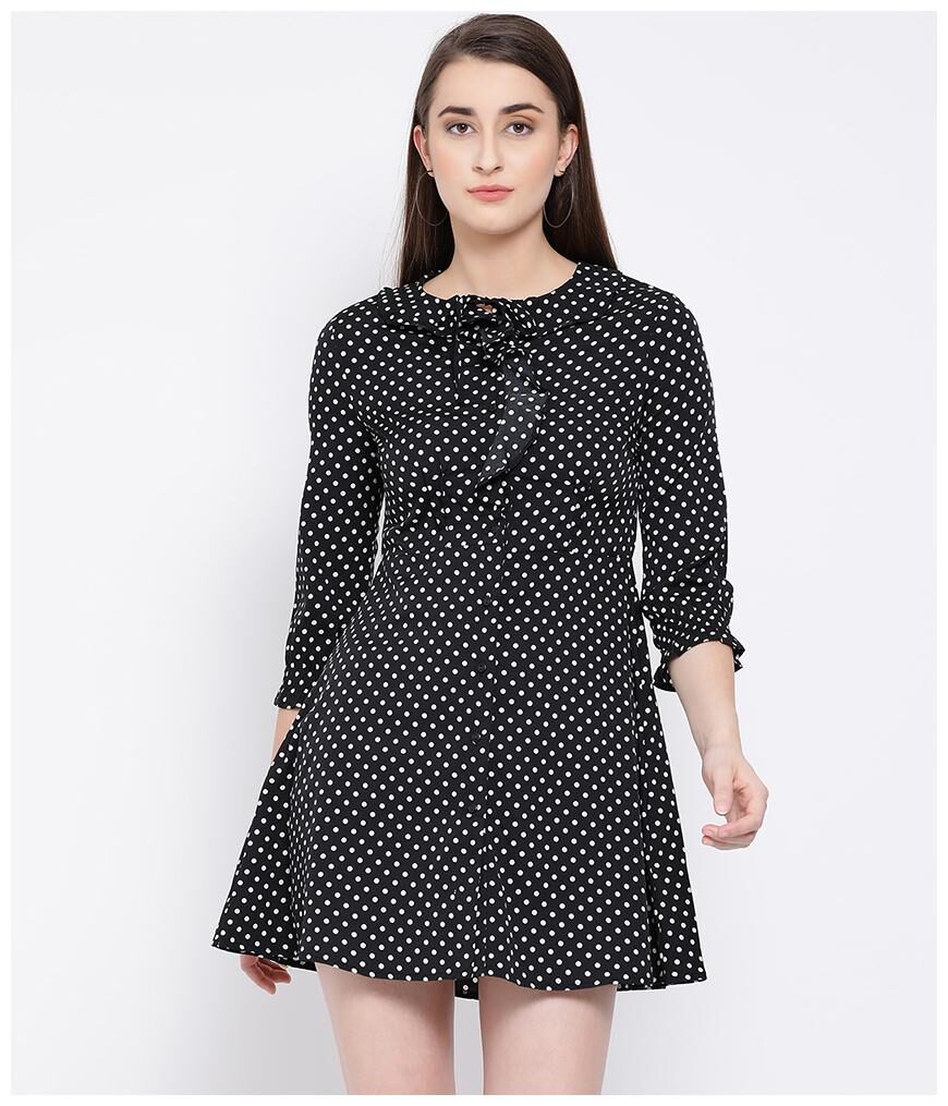 

Oxolloxo Black Polka dots A-line dress