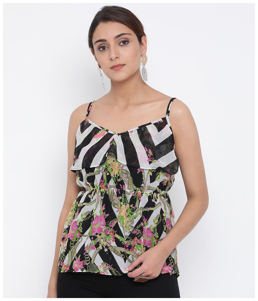 

Oxolloxo Women Floral Regular top - Black