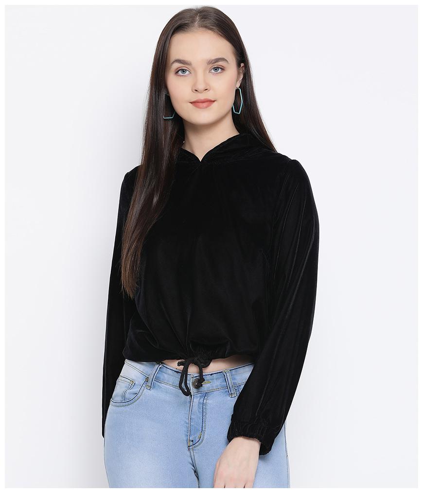 

Oxolloxo Women Solid Bomber Jacket - Black