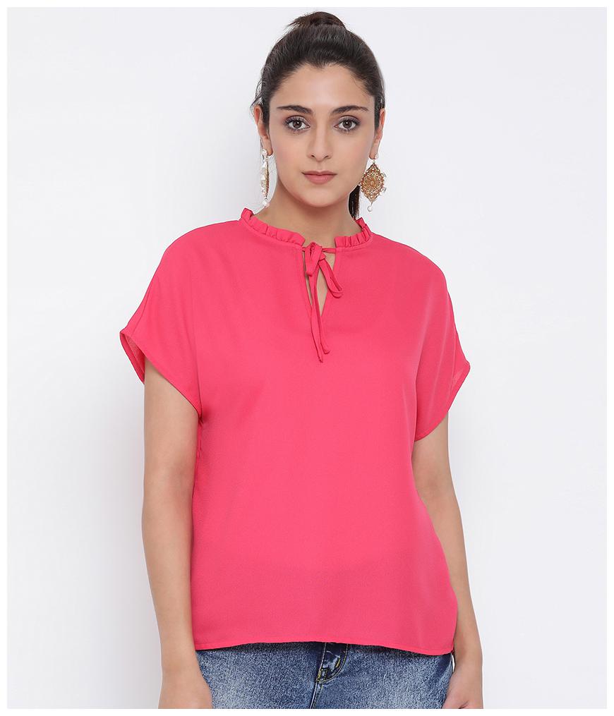 

Oxolloxo Women Solid Regular top - Pink