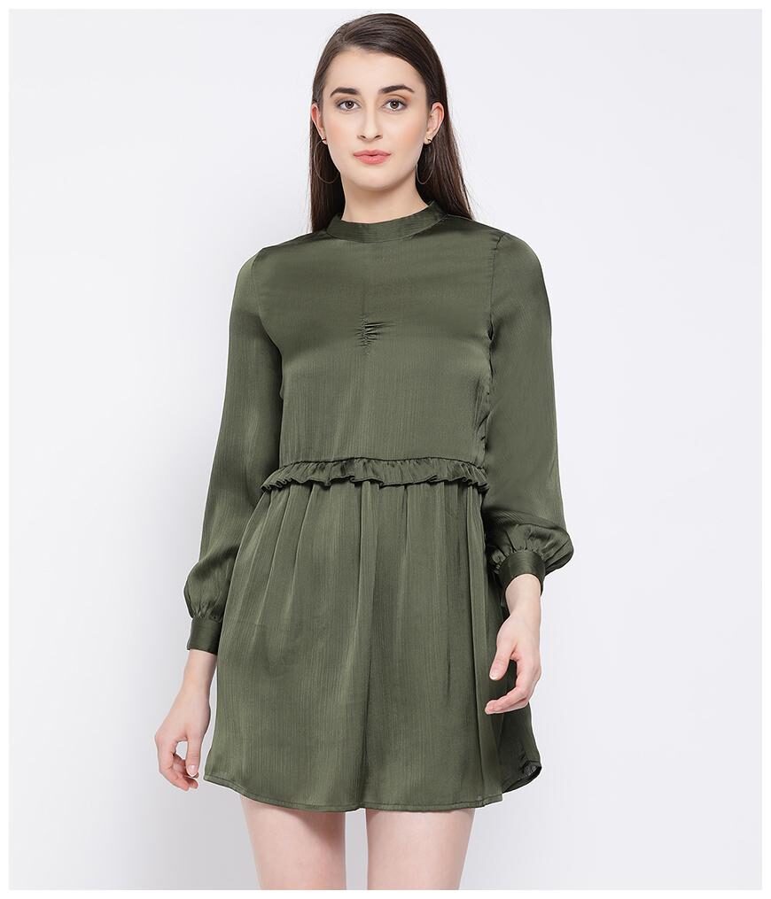 

Oxolloxo Green Solid A-line dress