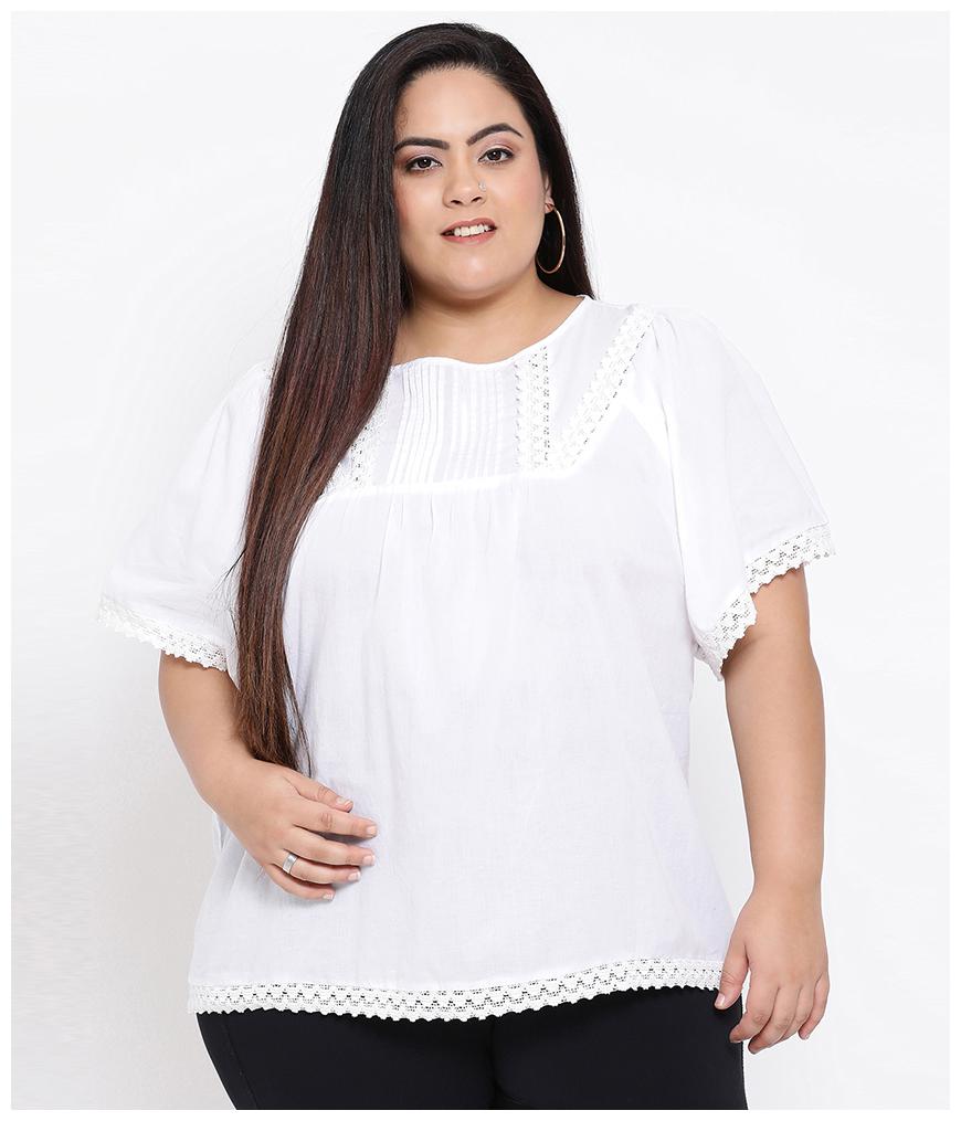

OXOLLOXO Women Solid A-line top - White