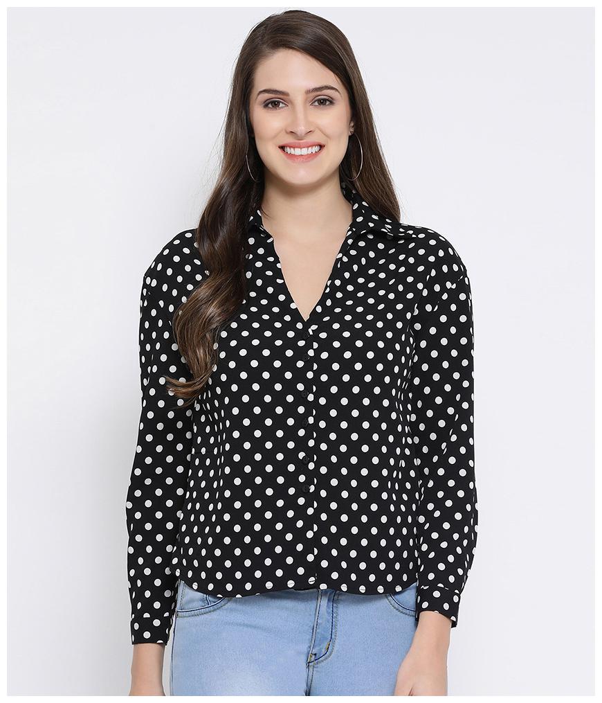 

Oxolloxo Women White Printed Regular Fit Shirt