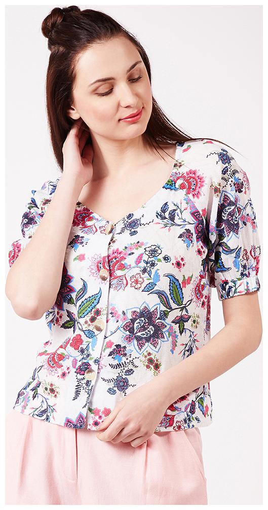 

OXOLLOXO Women Printed A-line top - Multi