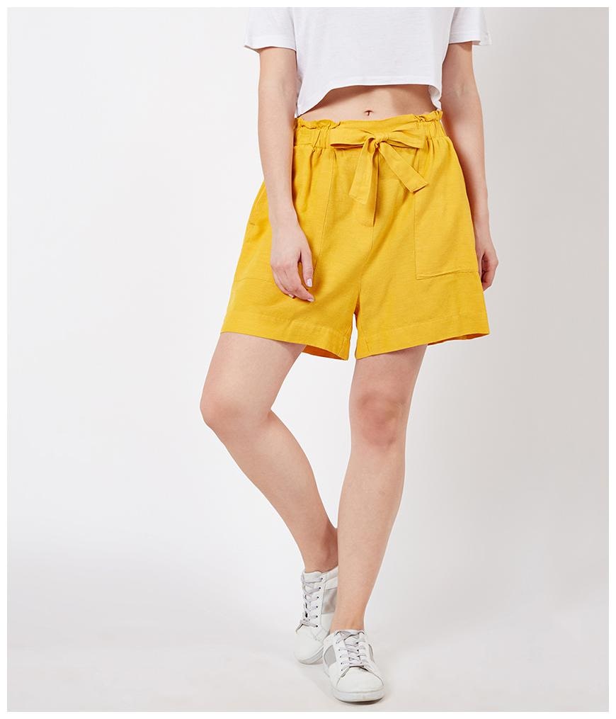 

OXOLLOXO Women Solid Regular capri - Yellow