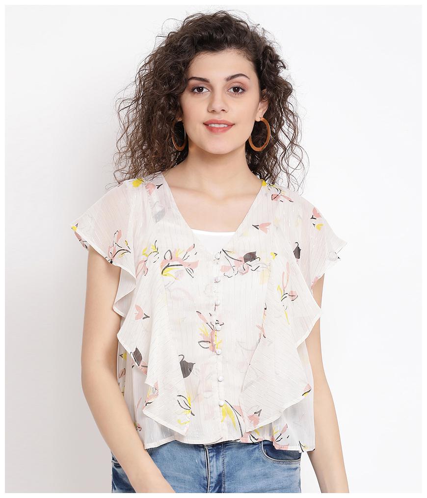 

Oxolloxo Women Polyester Floral A Line Beige