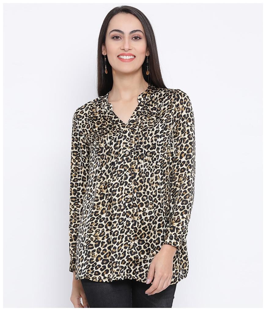 

Oxolloxo Women Polyester Printed A Line Brown