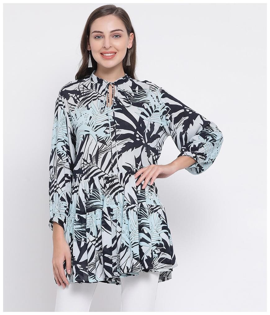 

Oxolloxo Women Printed Regular tunic - Blue