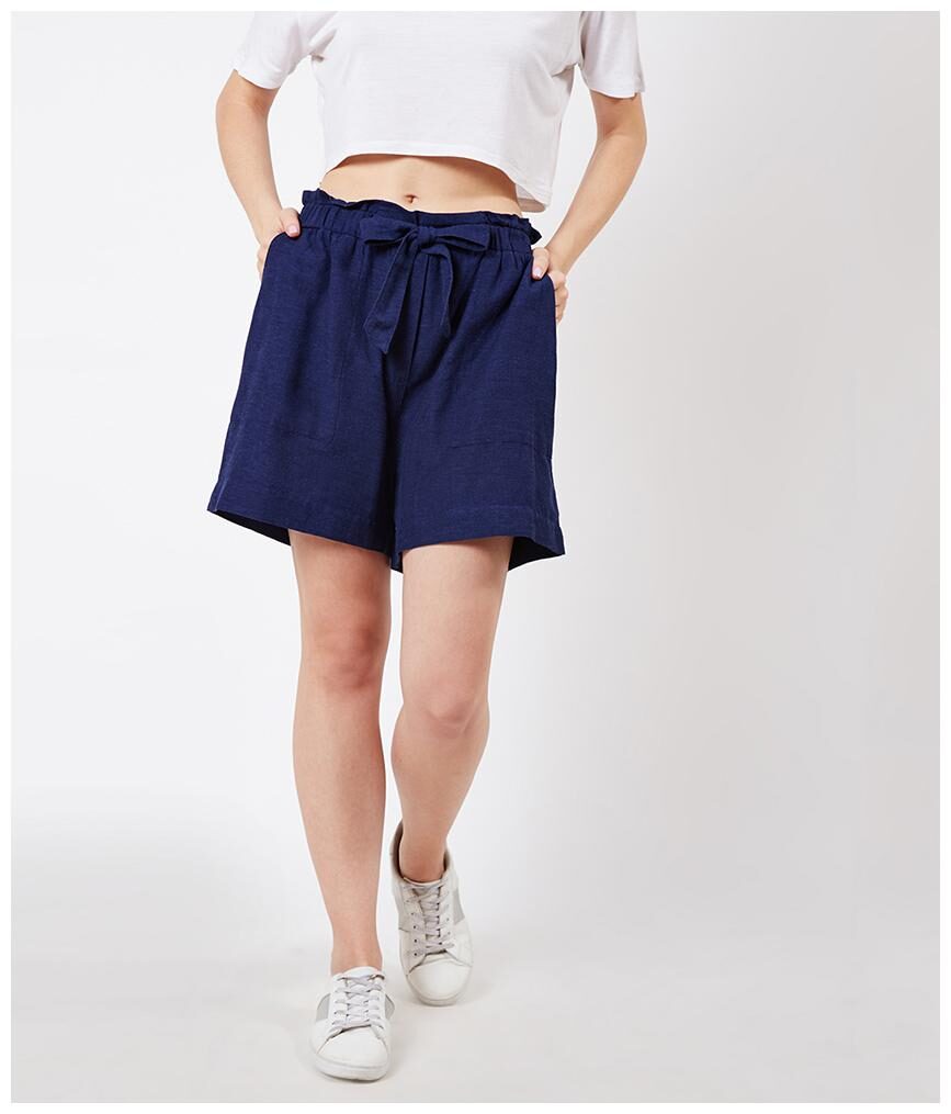 

OXOLLOXO Women Solid Regular capri - Blue