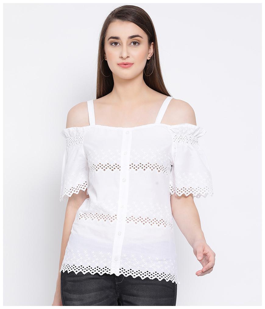 

Oxolloxo Women Solid A-line top - White