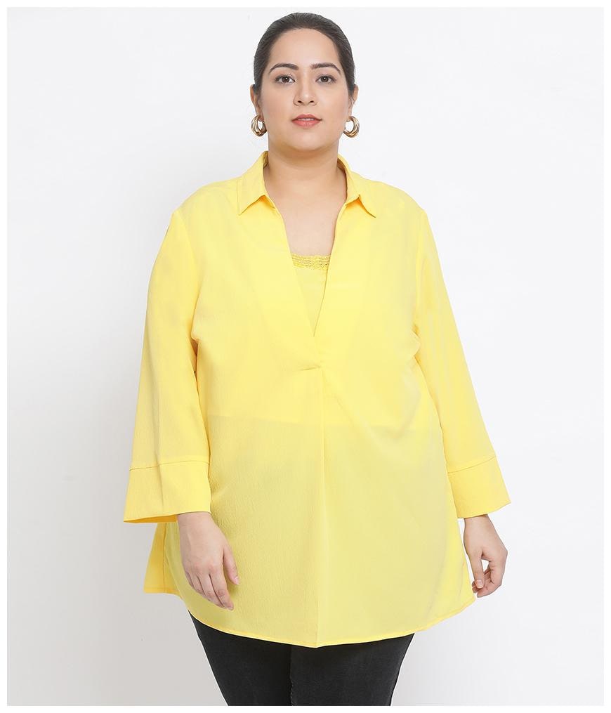 

Oxolloxo Women Solid Regular top - Yellow