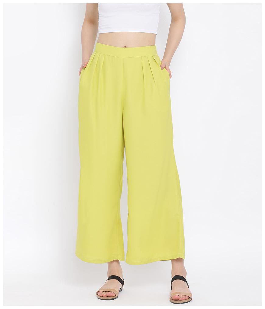 

Oxolloxo Women Polyester Solid Regular Yellow