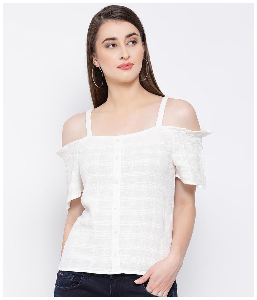 

Oxolloxo Women Solid Regular top - White