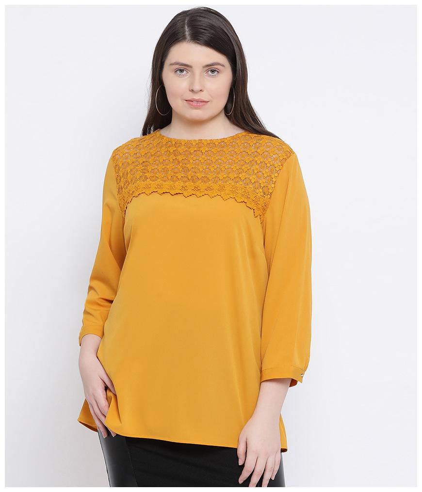 

Oxolloxo Women Solid A-line top - Yellow