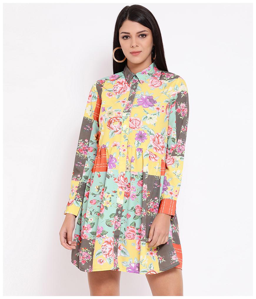 

Oxolloxo Yellow Floral A-line dress