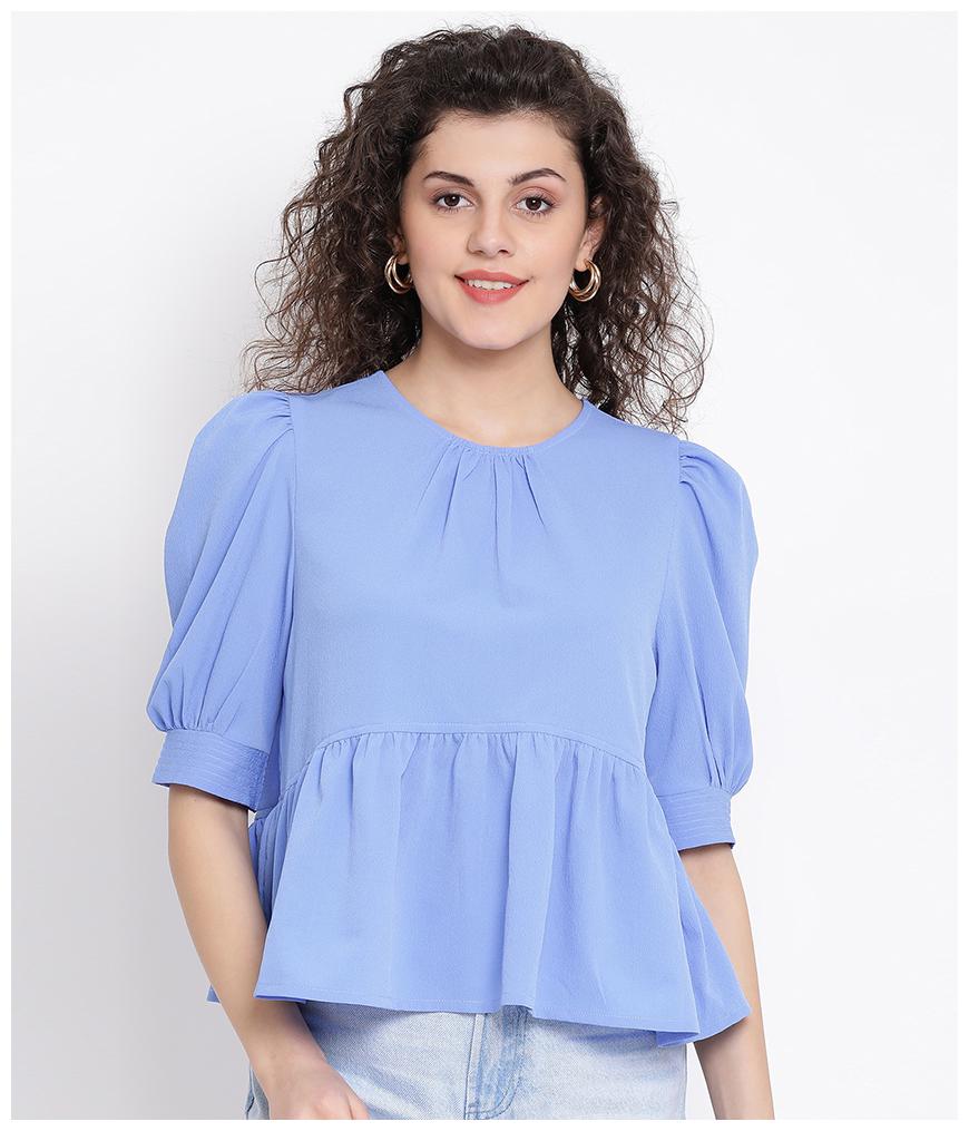 

Oxolloxo Women Polyester Solid A Line Blue