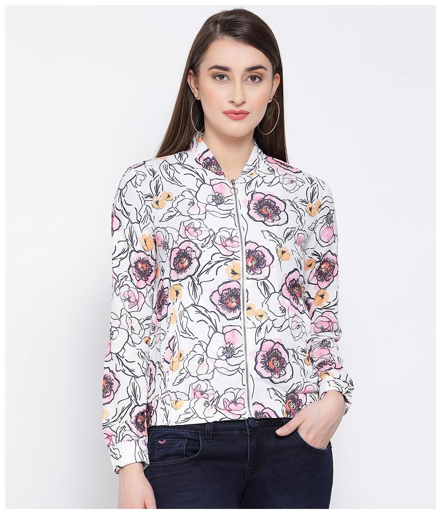 

Oxolloxo Women Floral Regular Jacket - White