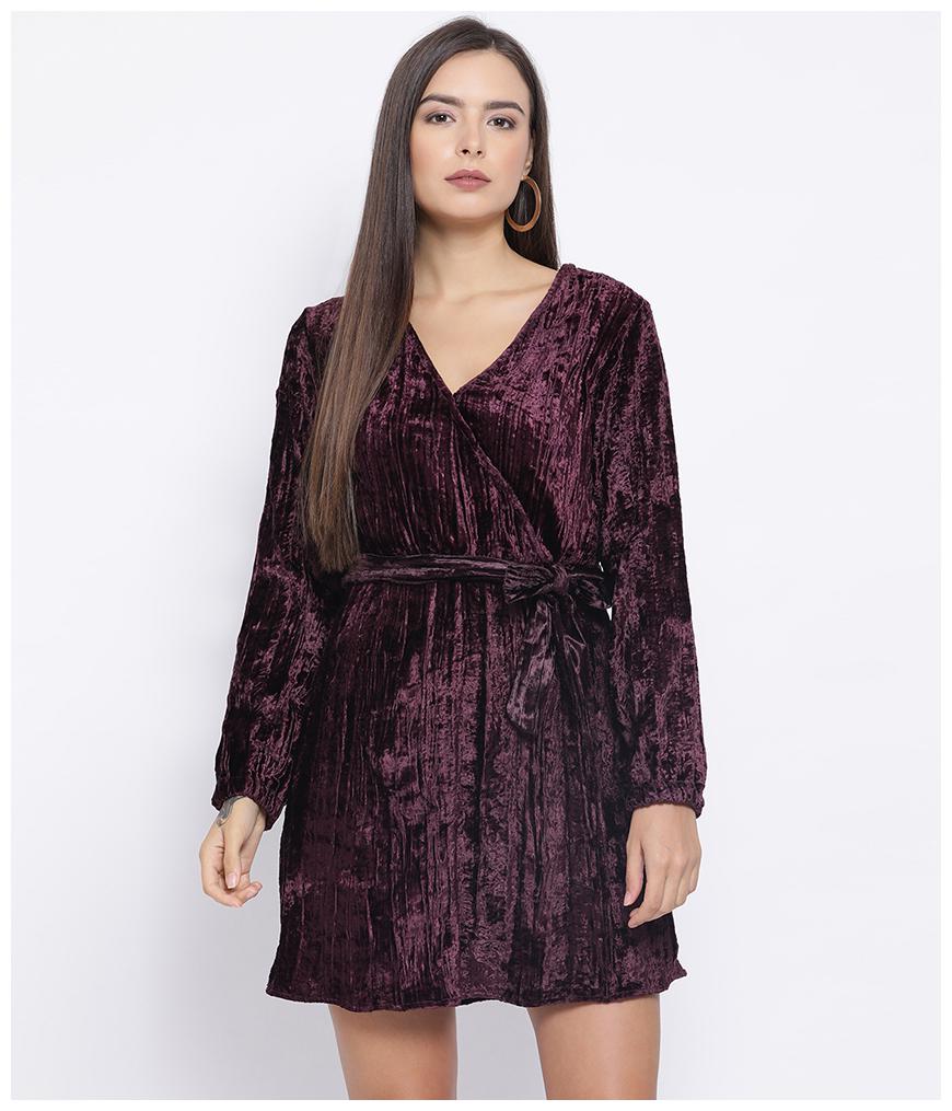 

Oxolloxo Purple Solid A-line dress