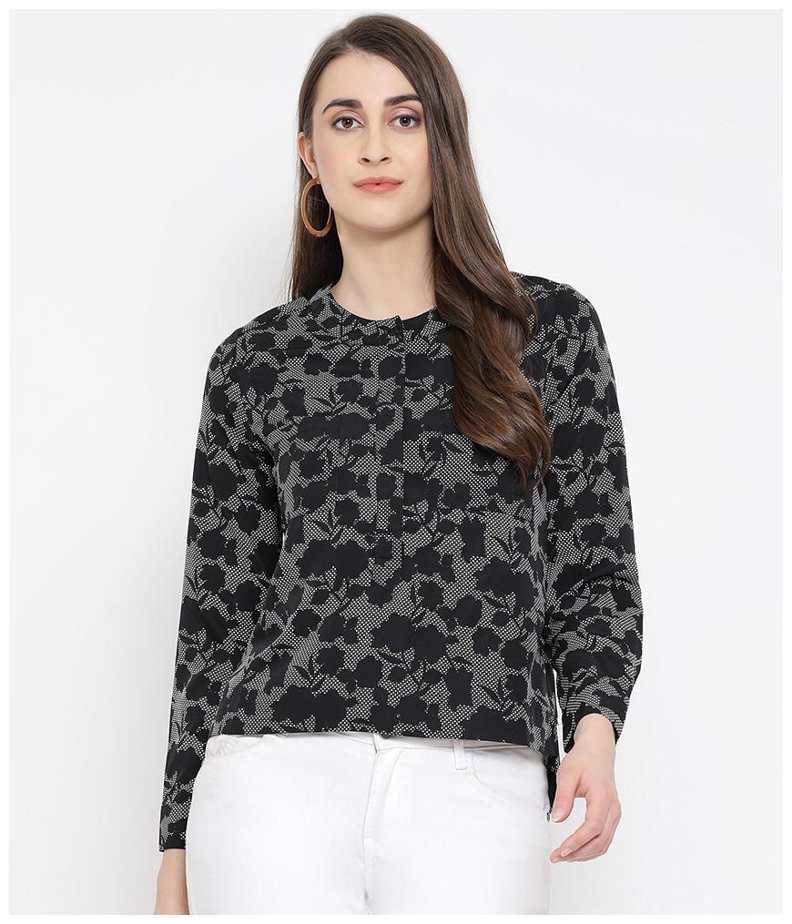 

Oxolloxo Women Floral A-line top - Black