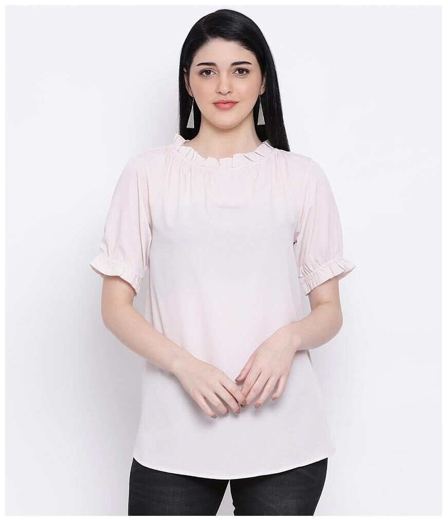 

Oxolloxo Women Solid Regular top - Peach