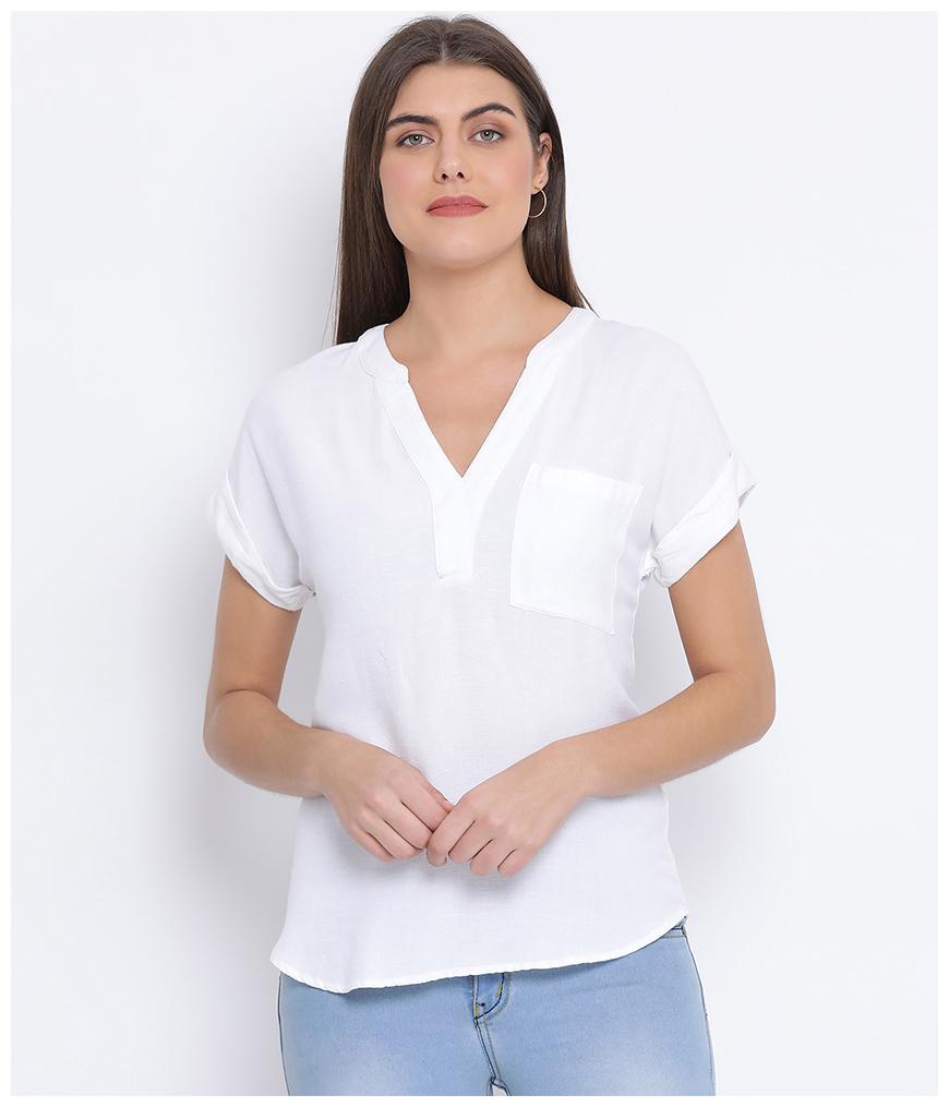 

Oxolloxo Women Solid Regular top - White