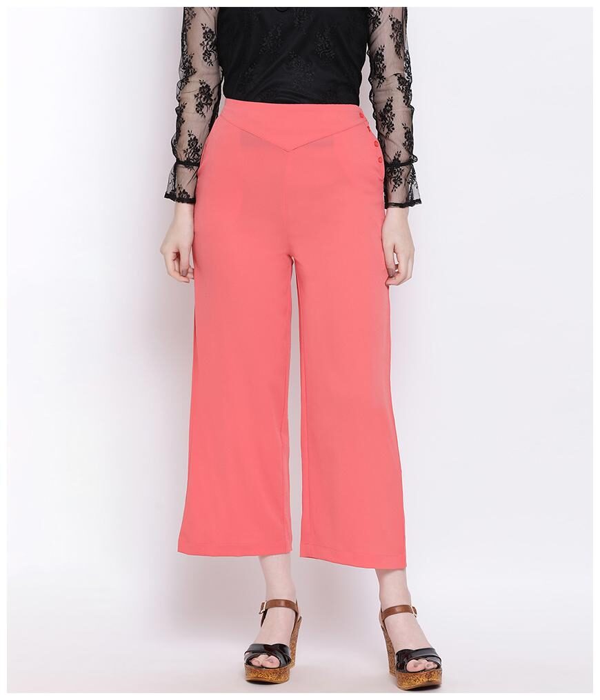 

Oxolloxo Women Polyester Solid Pink Pant