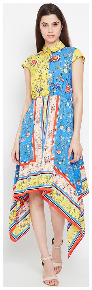 

OXOLLOXO Multi Printed A-line dress