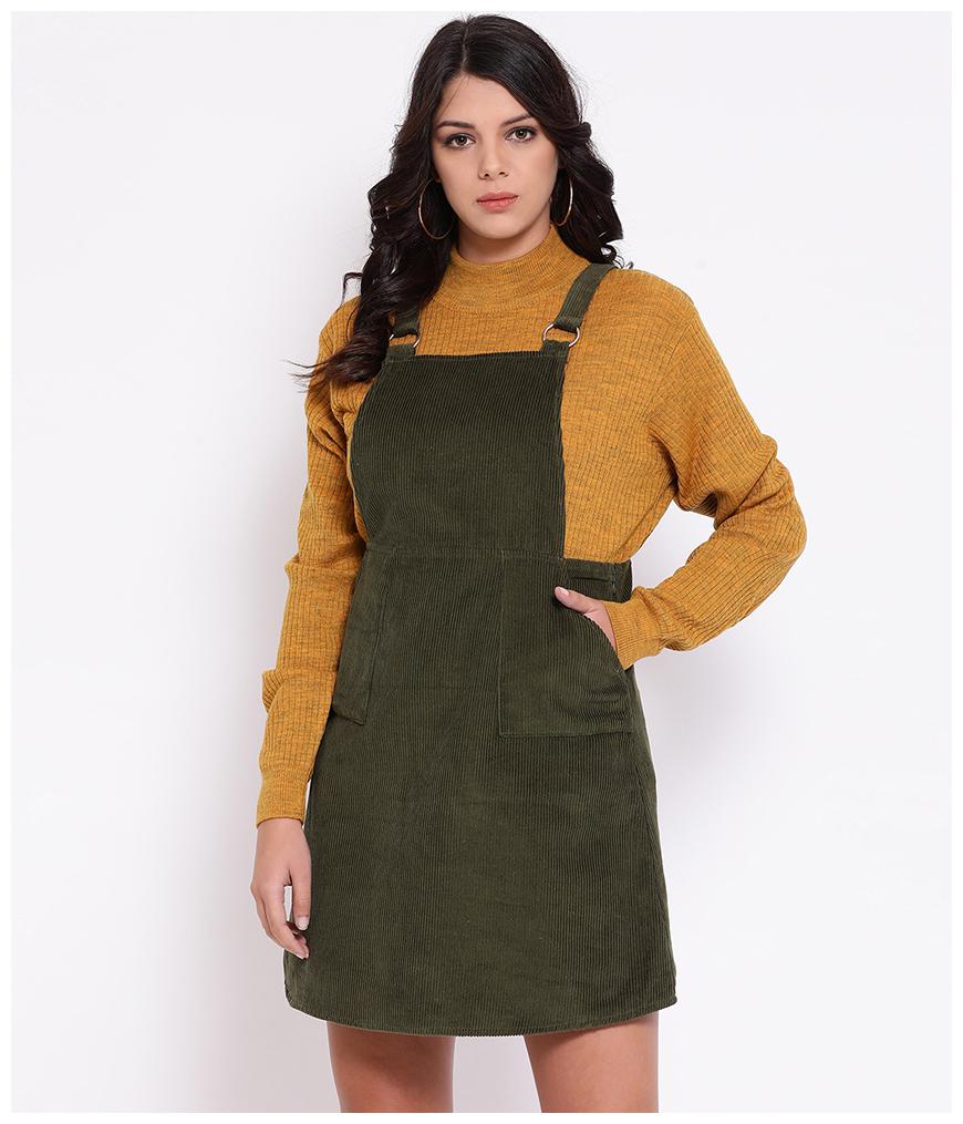

Oxolloxo Green Solid A-line dress