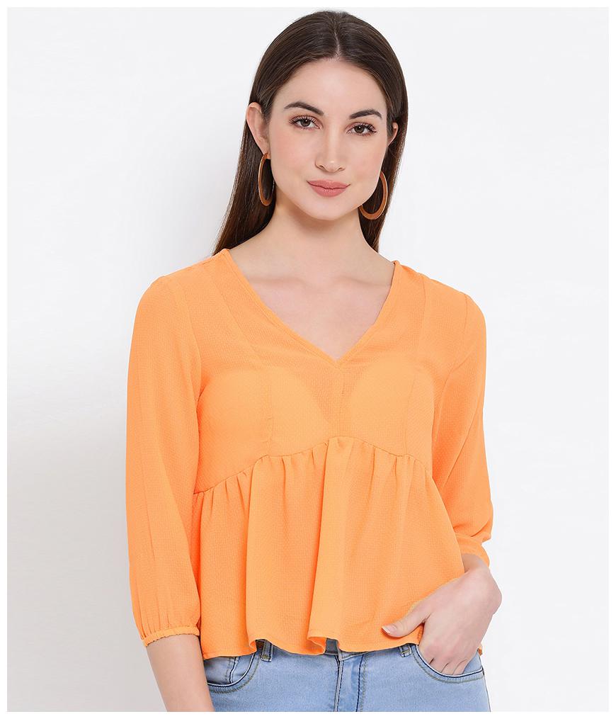 

Oxolloxo Women Solid A-line top - Yellow