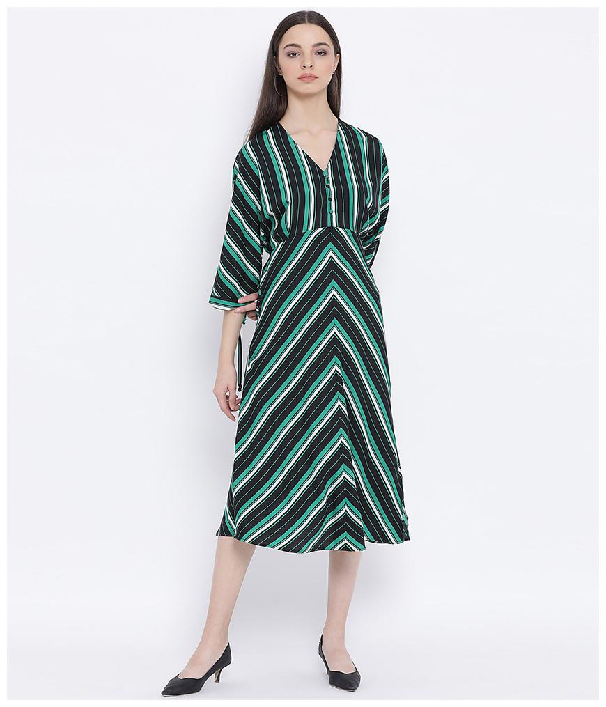 

Oxolloxo Womens Multi Polyester Striped Dress