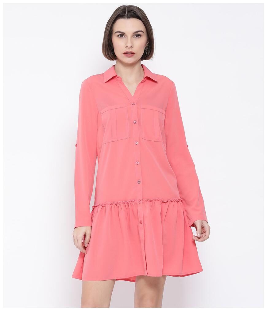 

Oxolloxo Pink Solid A-line dress