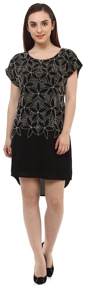 

OXOLLOXO Black Printed A-line dress