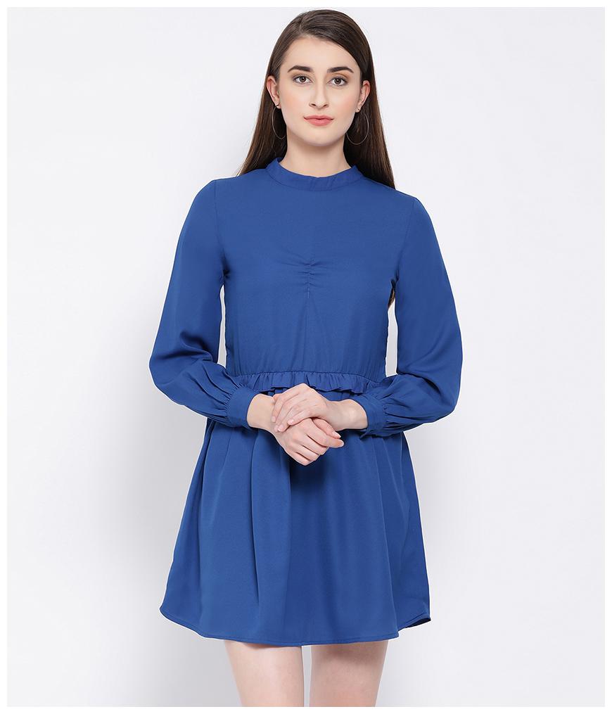 

Oxolloxo Blue Solid A-line dress