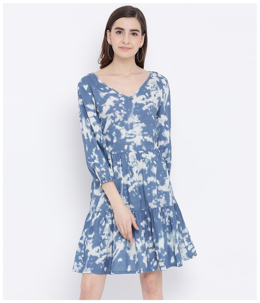 

Oxolloxo Women Viscose Rayon Dyed Blue A Line Dress