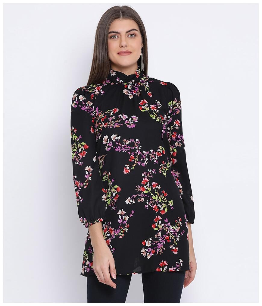 

Oxolloxo Women Floral Regular tunic - Black