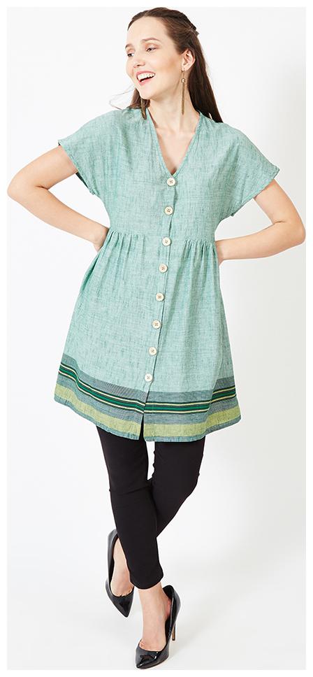 

OXOLLOXO Women Printed A-line top - Green