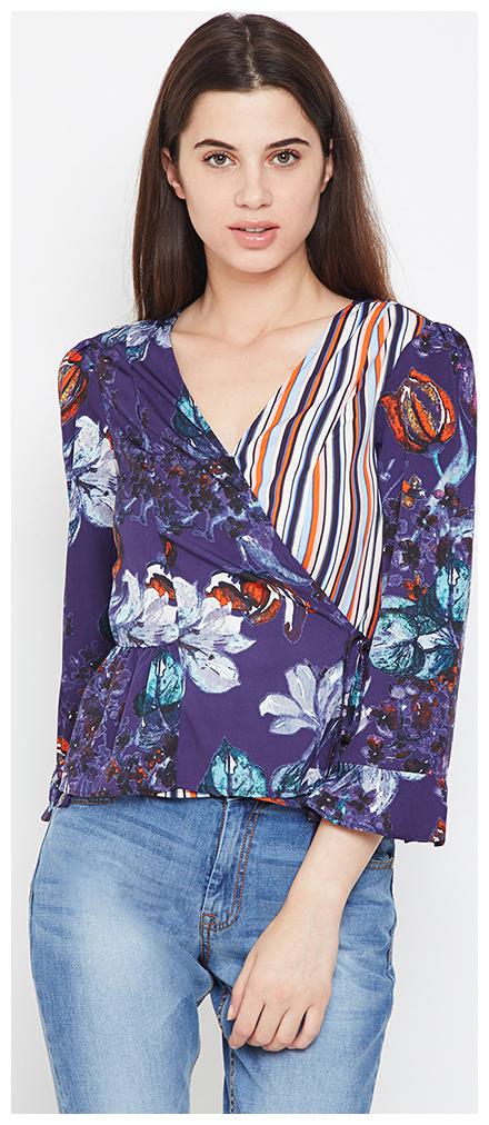 

OXOLLOXO Women Printed A-line top - Purple