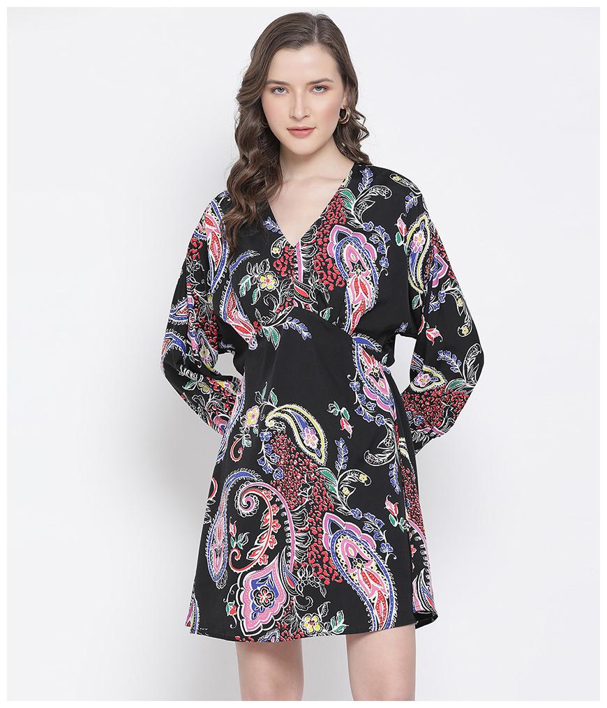 

Oxolloxo Women Polyester Regular A Line Dress (Black)