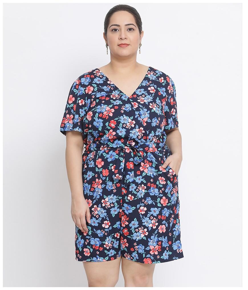 

Oxolloxo Floral Romper - Blue