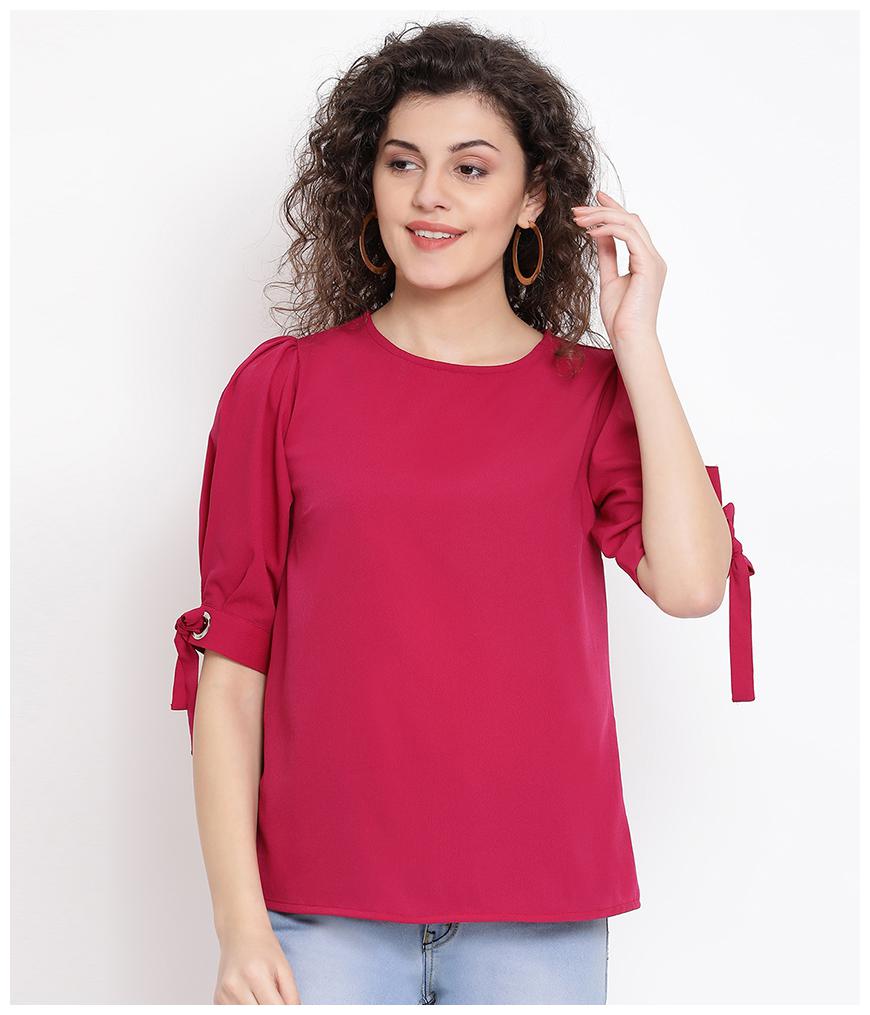 

Oxolloxo Women Polyester Solid A Line Pink