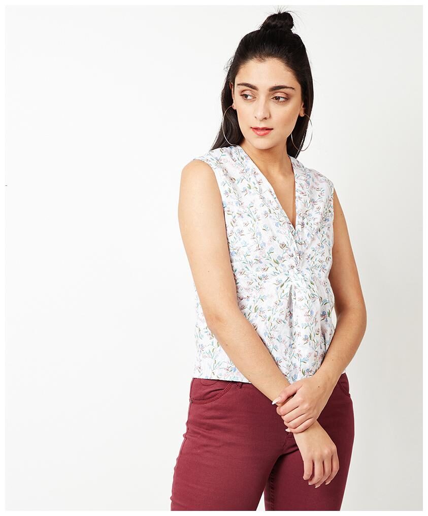 

OXOLLOXO Women Printed A-line top - White