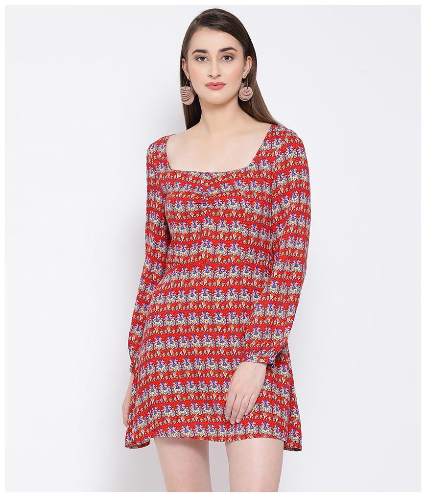 

Oxolloxo Red Graphic A-line dress