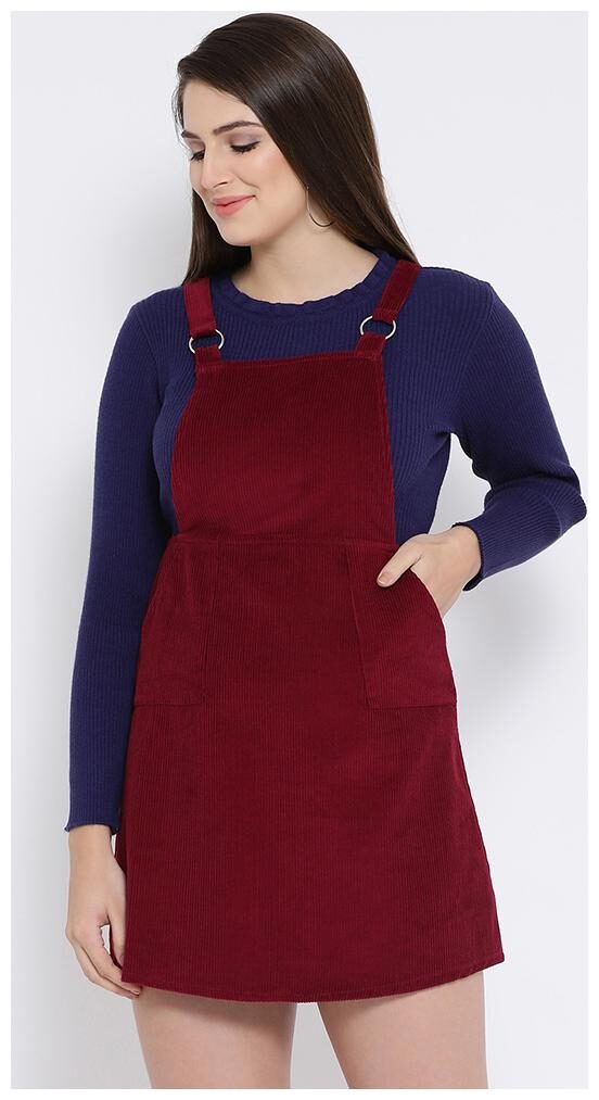 

OXOLLOXO Solid Dungaree - Maroon